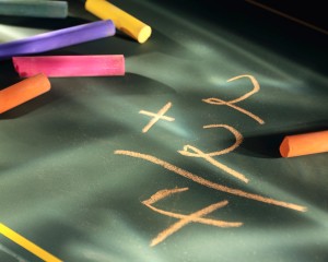 Chalkboard with Math Problem